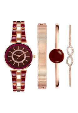 Anne Klein ساعة يد نسائية بسوار معدني بتقنية الكوارتز