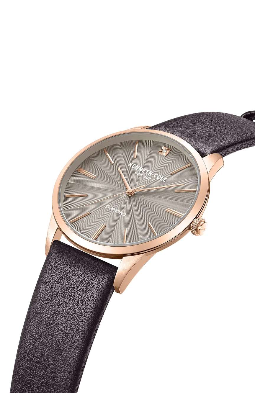 كينيث كول ساعة يد رجالية عصرية من كينيث كول بتقنية الكوارتز مصنوعة من الجلد KCWGA2122904