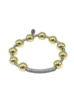 Colette Market سوار ذهبي متعدد الكرات مع حلقات فضية