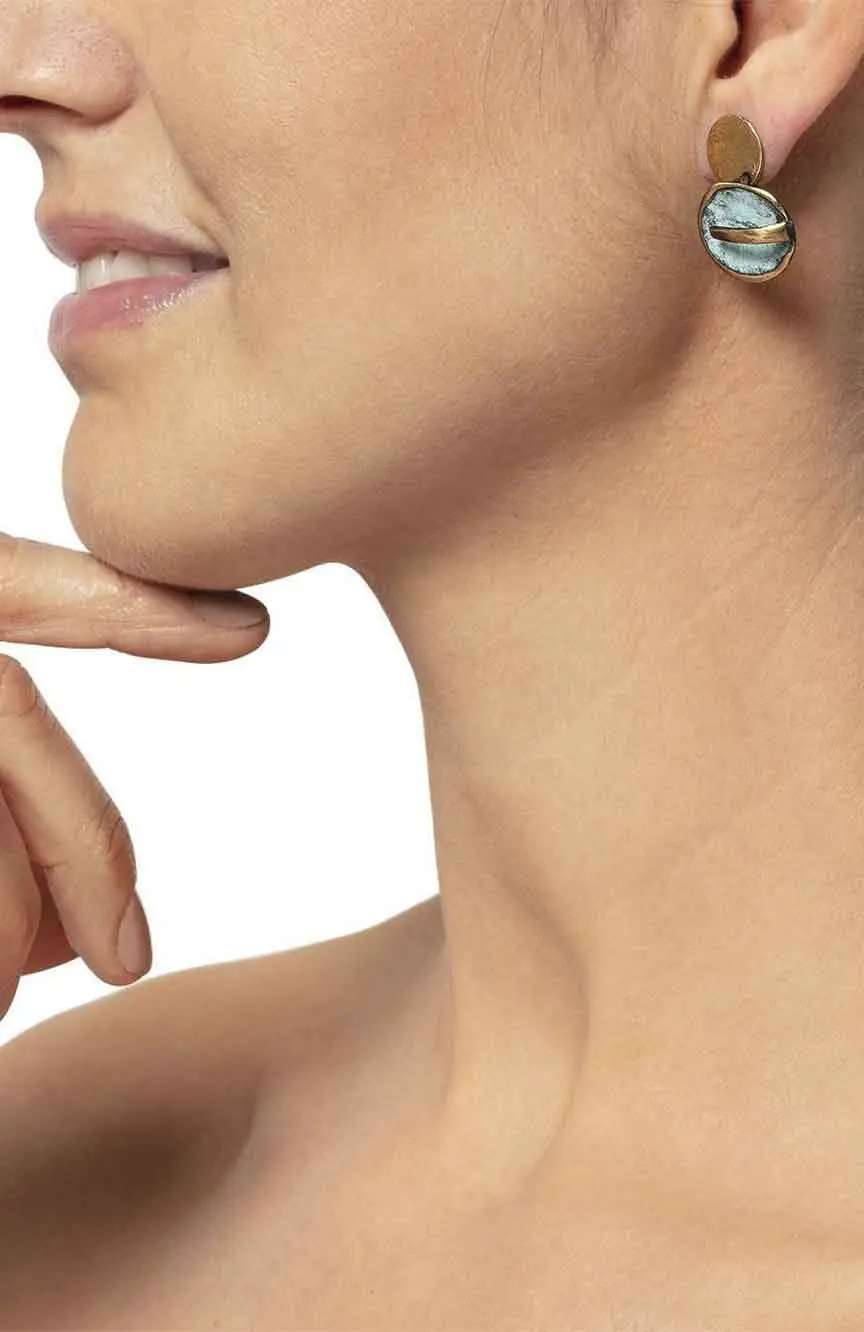 Fili Plaza Sol y luna bronze earrings