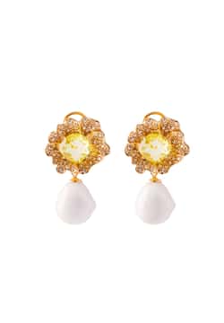 Madreperla Citrine yellow Pearl earrings