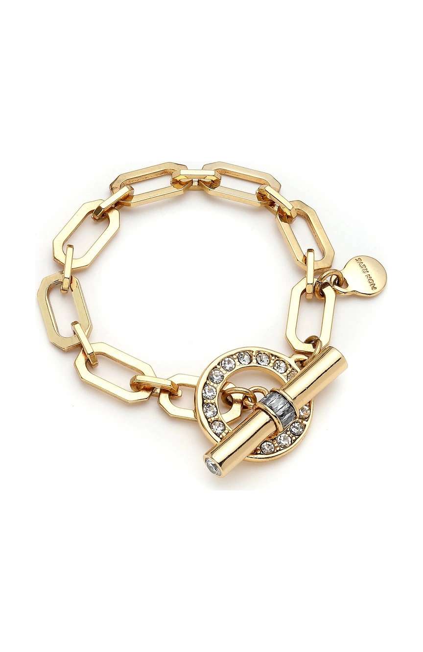 مون ريف Gold Plated Brass and Zircon Chain Bracelet