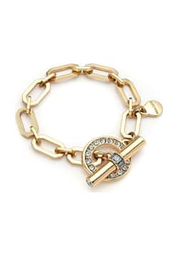 Mon Reve Gold Plated Brass and Zircon Chain Bracelet