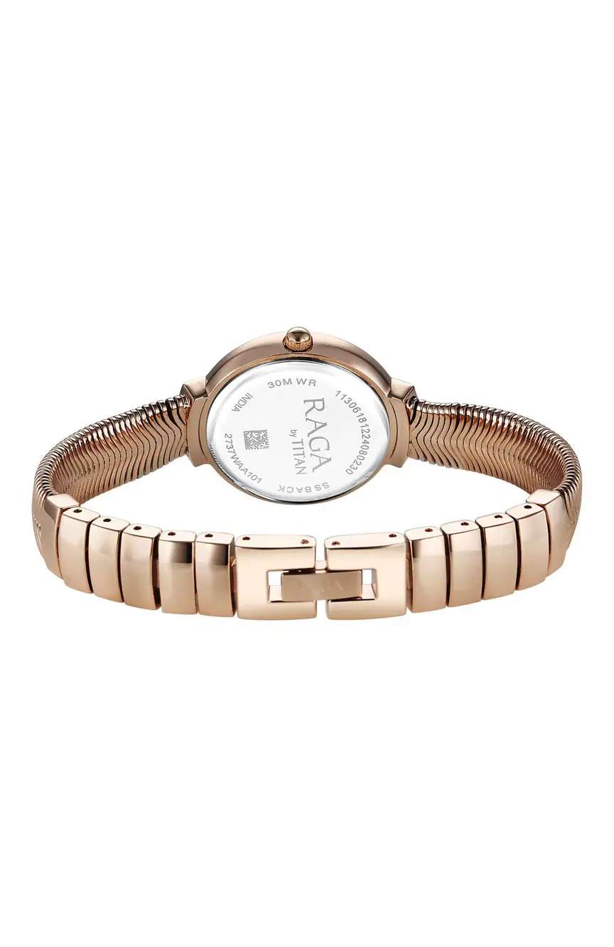 Titan Raga Viva Glam Pink Dial Stainless Steel Analogue Wrist Watch for Women