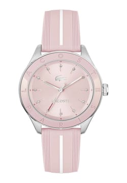 Lacoste ساعة لاكوست بيلي بميناء مستدير مقاس 36 مم وسوار سيليكون للنساء