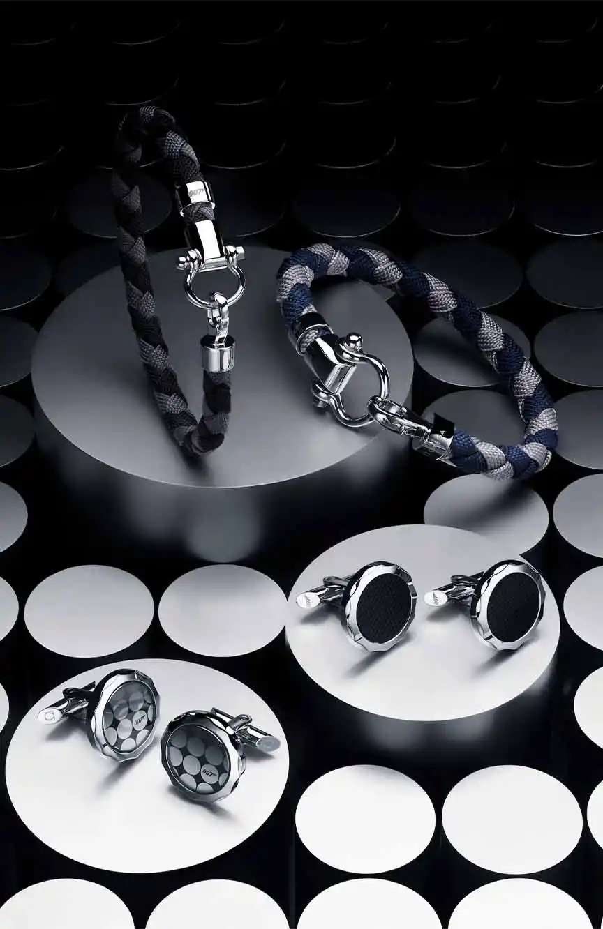 OMEGA CUFFLINKS, SAPPHIRE CRYSTAL PLATES, STAINLESS STEEL