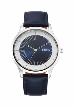 Titan Yin & Yang Blue Dial Analog Leather Strap Watch for Men