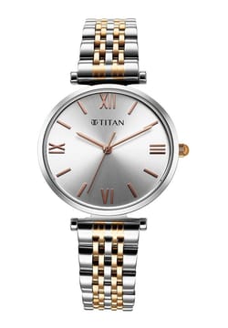 Titan Workmode Quartz Analog Silver Dial Metal Strap watch For Women