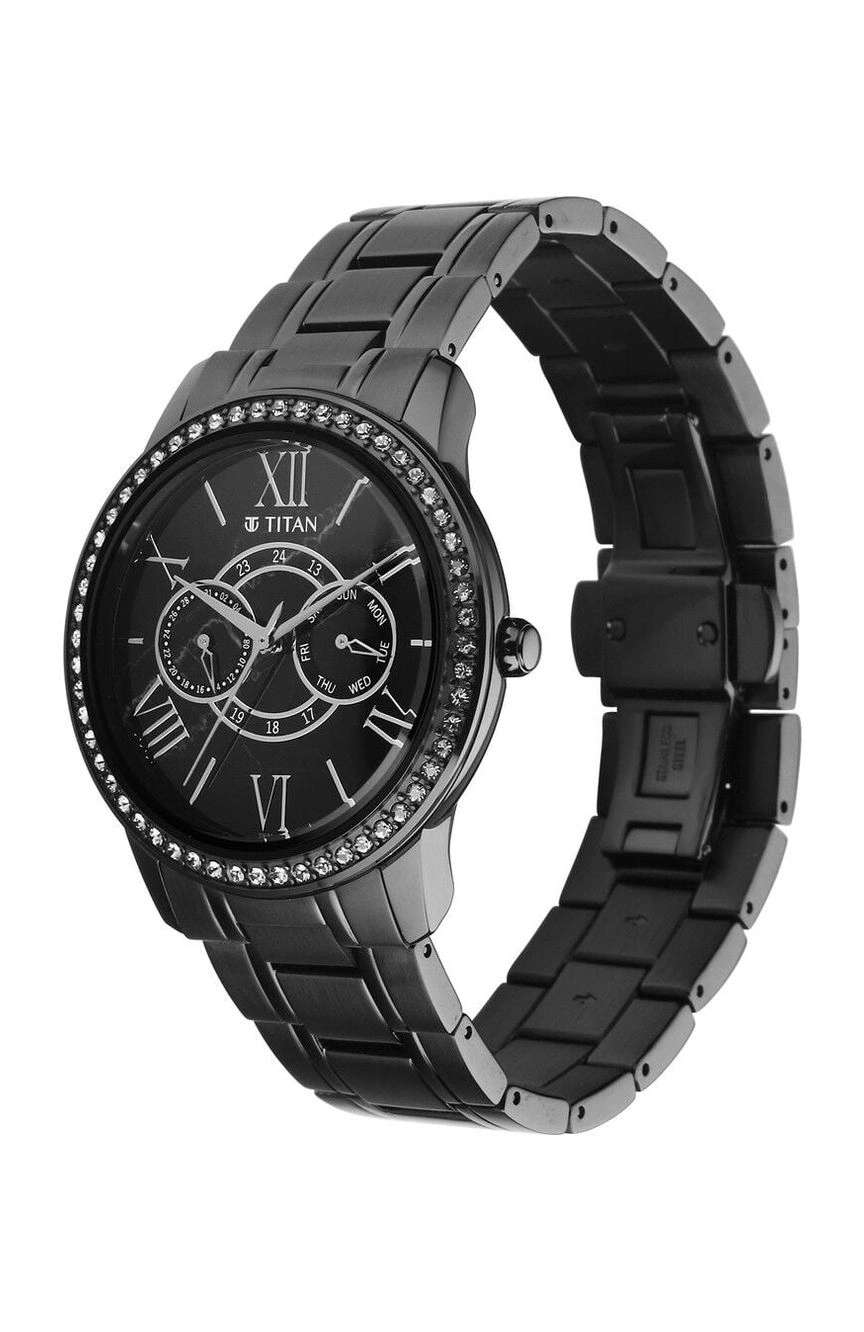 Titan Royale Quartz Multifunction Marble Dial Stainless Steel Strap Watch for Men