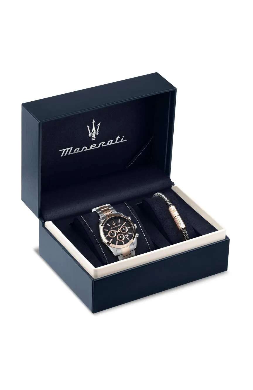 مازيراتي ساعة كوارتز بسوار معدني للرجال