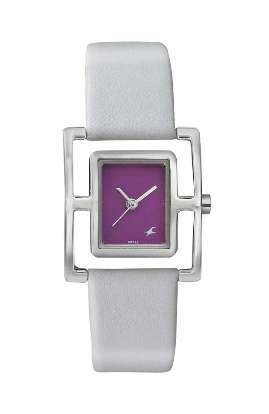 

Titan | Fastrack Quartz Analog Purple Dial Leather Strap Watch for Girls