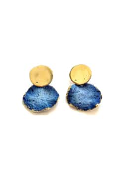 Fili Plaza Bronze Earrings Two Blue Efimera