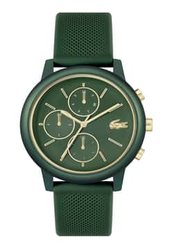 Lacoste ساعة لاكوست 12.12 بميناء مستدير مقاس 42 مم وسوار سيليكون للرجال