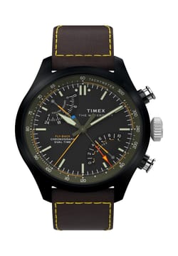 Timex Waterbury Ace Fly-Back Chronograph 43mm Leather Strap Watch