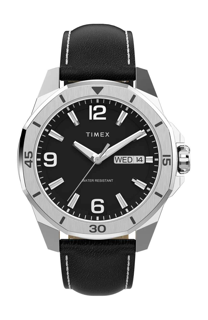 Timex Essex 46mm Leather Strap Watch