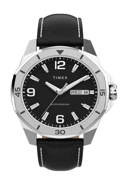 Timex ساعة تايمكس إيزكس مقاس 46 مم بسوار جلدي