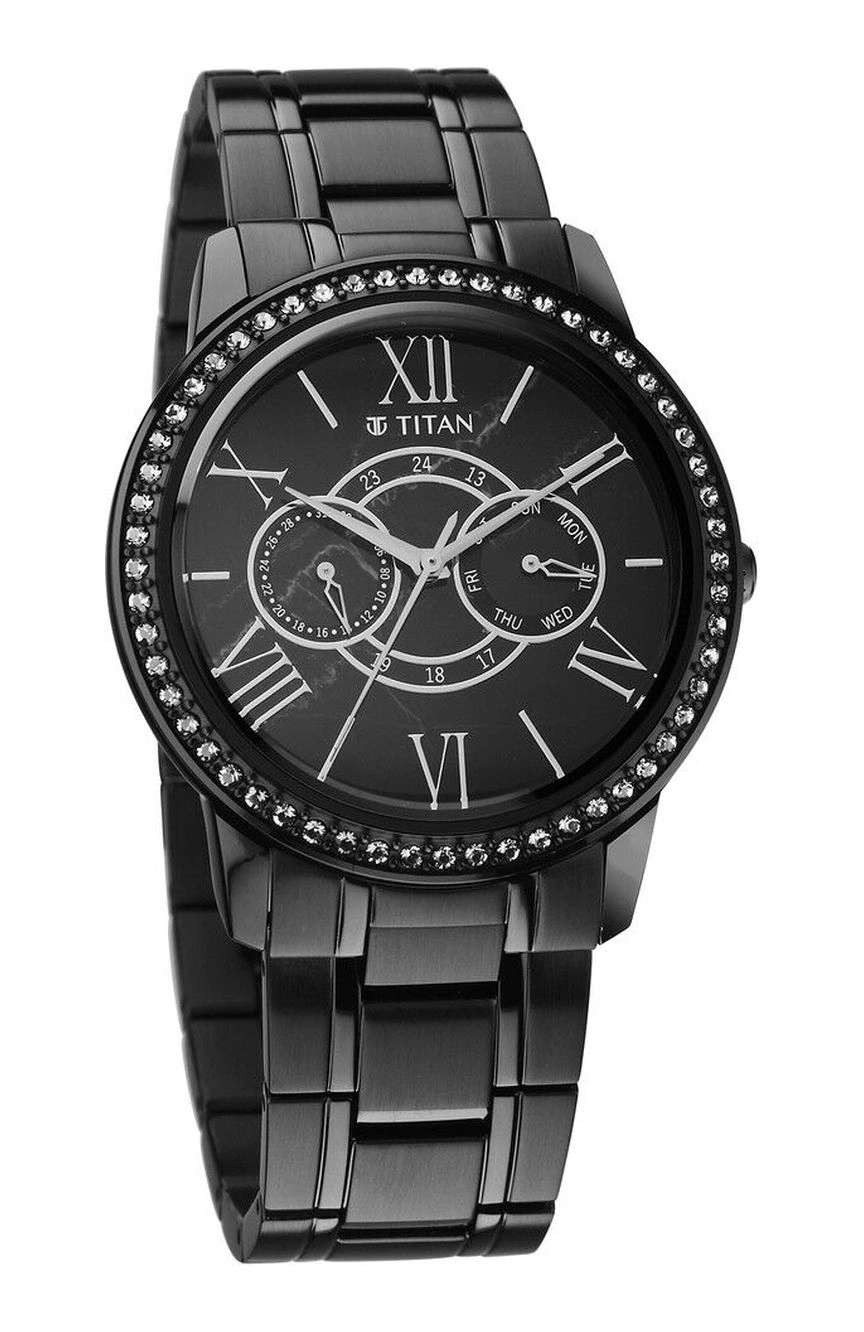 Titan Royale Quartz Multifunction Marble Dial Stainless Steel Strap Watch for Men