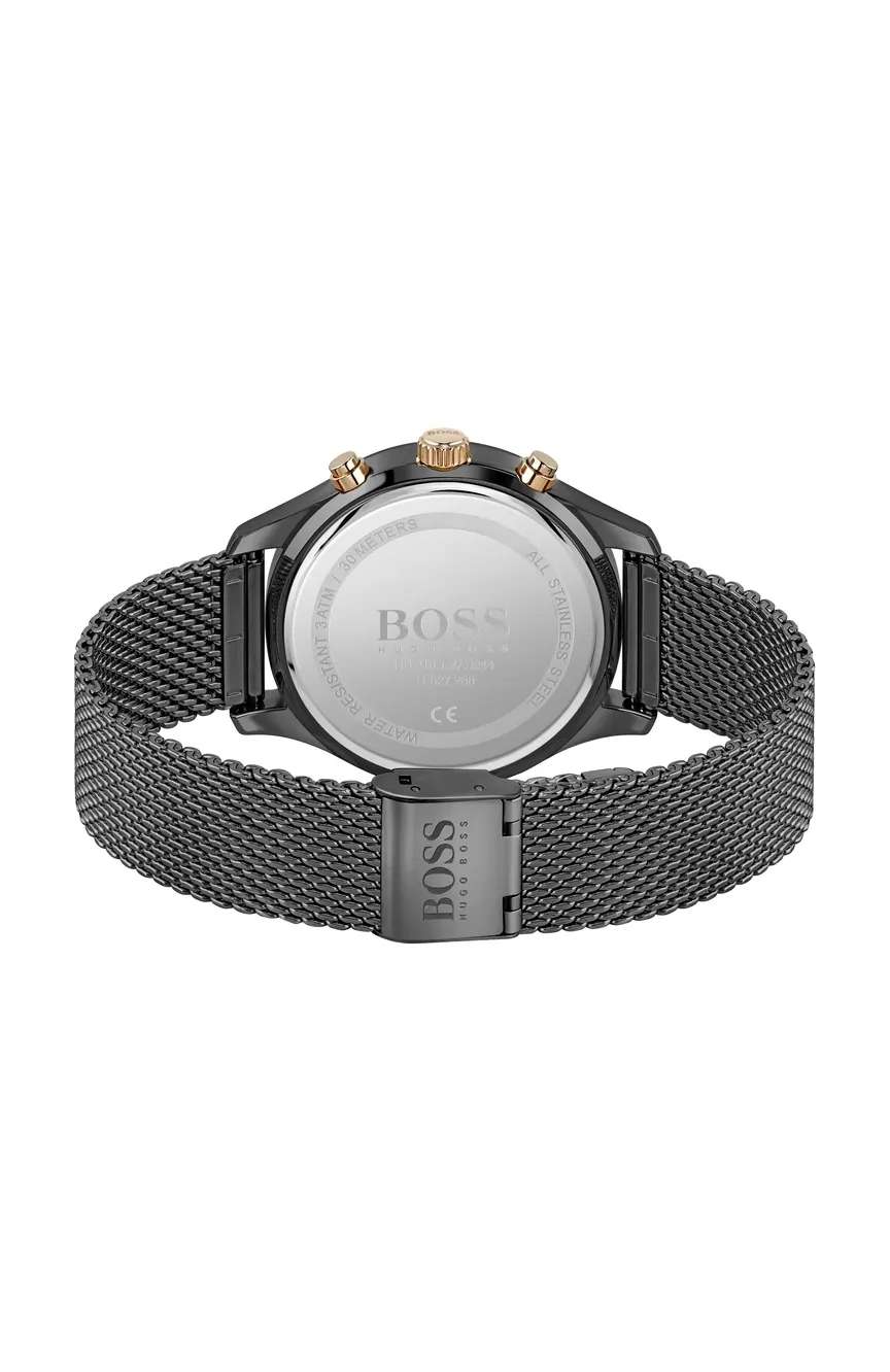 بوص ساعة يد رجالية بسوار ستانلس ستيل من بوص بتقنية الكوارتز - 1513811