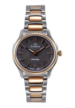 EverSwiss Ladies Silver Rose Gold Stainless Steel watch