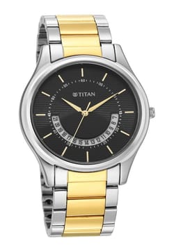 Titan Men's Multifunction Karishma: Two-Tone Steel Elegance Watch