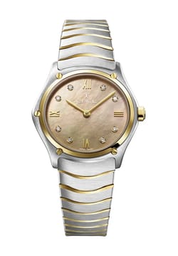 Ebel ساعة يد نسائية رياضية كلاسيكية بتقنية الكوارتز من الذهب الأصفر عيار 18 قيراط