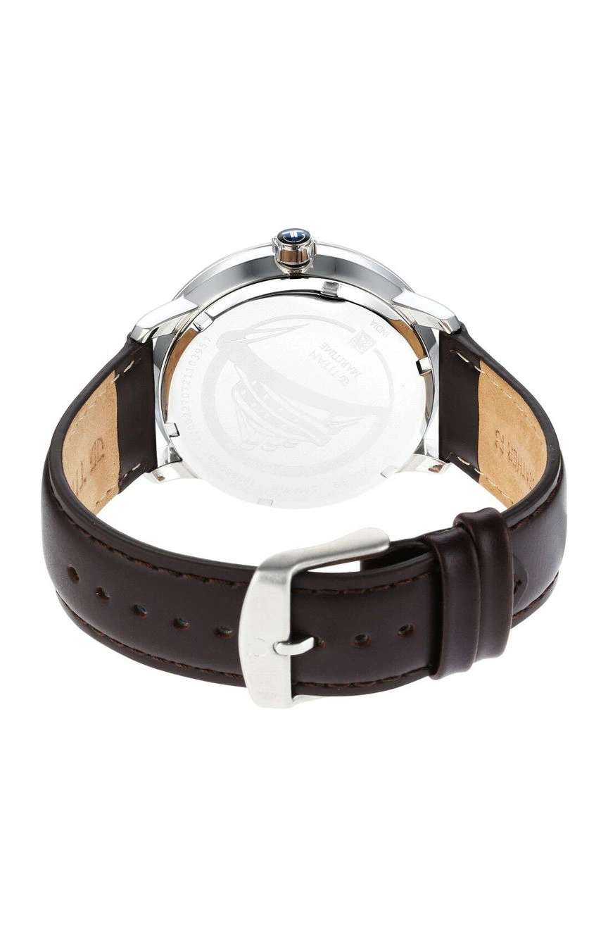 Titan Maritime Blue Dial Analog Leather Strap Watch for Men