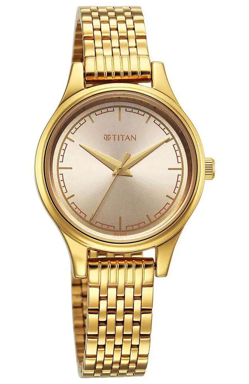 تيتان Karishma Quartz Analog Golden Dial Golden Stainless Steel Strap Watch For Women