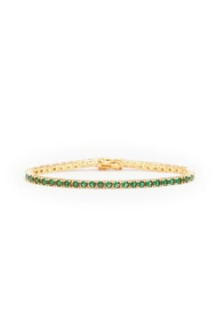 Izabel Display Tennis Bracelet Green Gold