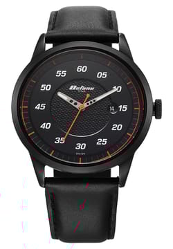 Titan Octane Quartz Analog with Date Black Dial With Black Leather Strap Watch For Men