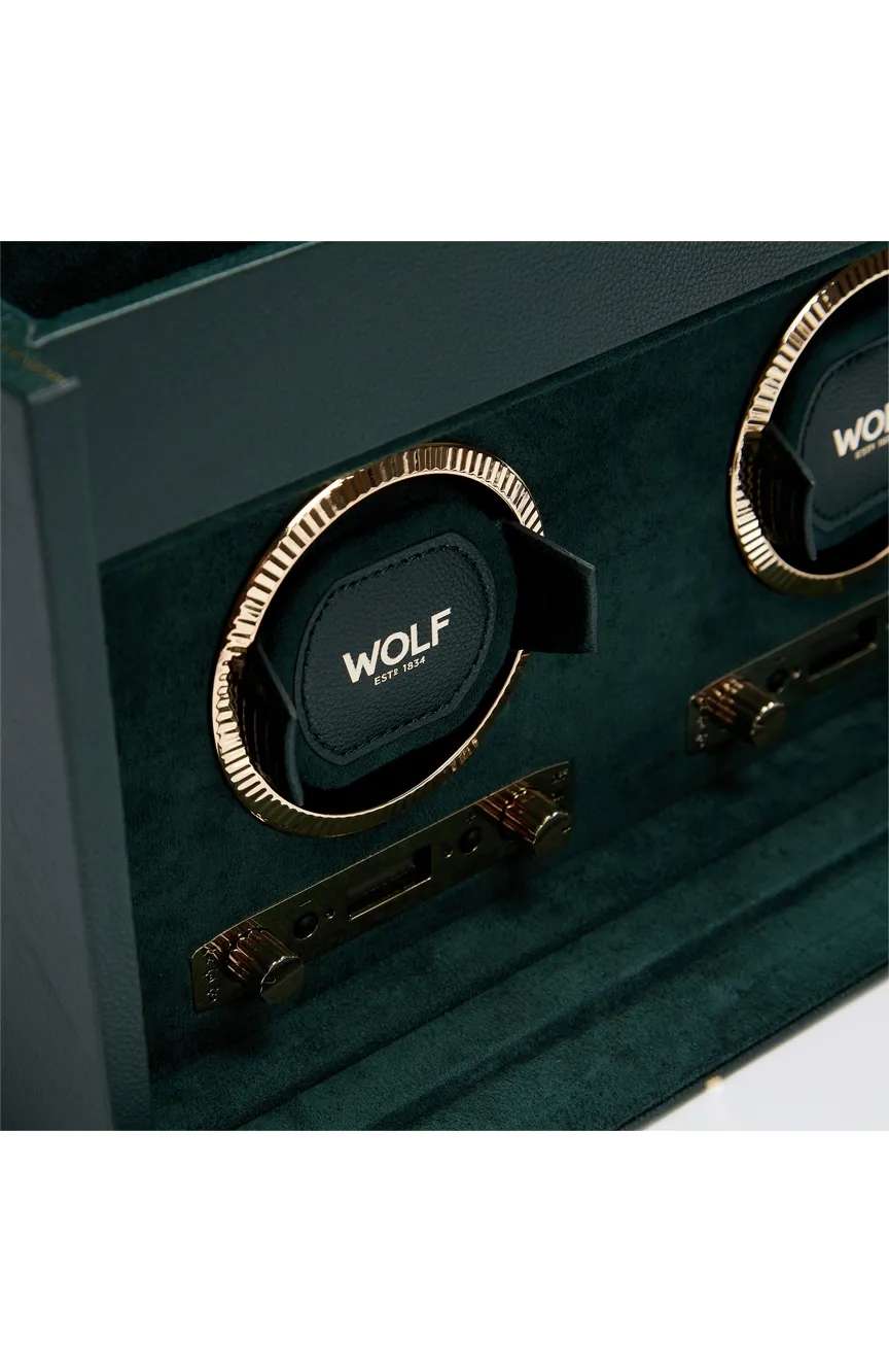 WOLF BRITISH RACING DOUBLE WATCH WINDER WITH STORAGE