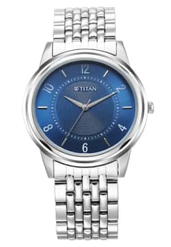 Titan Karishma Zing Quartz Analog Blue Dial Stainless Steel Strap Watch for Men