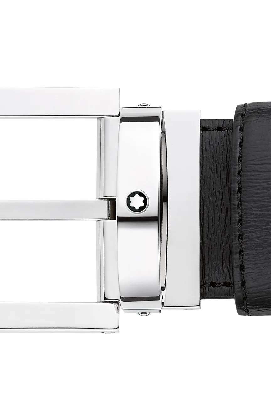 مون بلان حزام بإبزيم دبوسي من الفولاذ المقاوم للصدأ لامع مستطيل الشكل