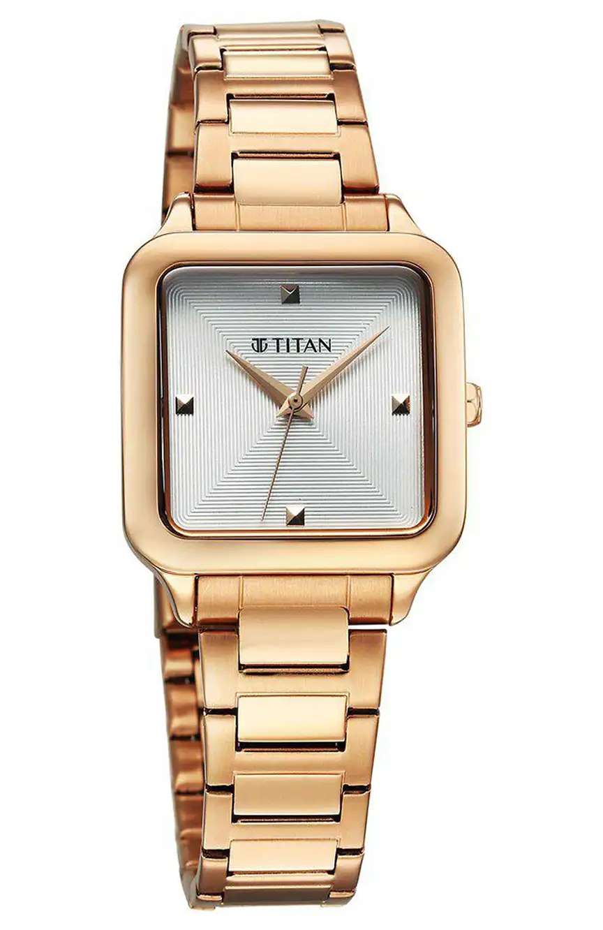 Titan Horizon Quartz Analog White Dial Stainless Steel Strap Watch For Women