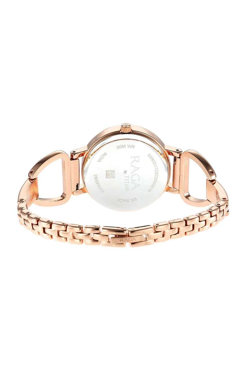 Titan Rose Gold Dial Quartz Analog with Date Watch for Women