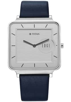 Titan Edge Quad Quartz Analog White Dial With Blue Leather Strap Watch For Men