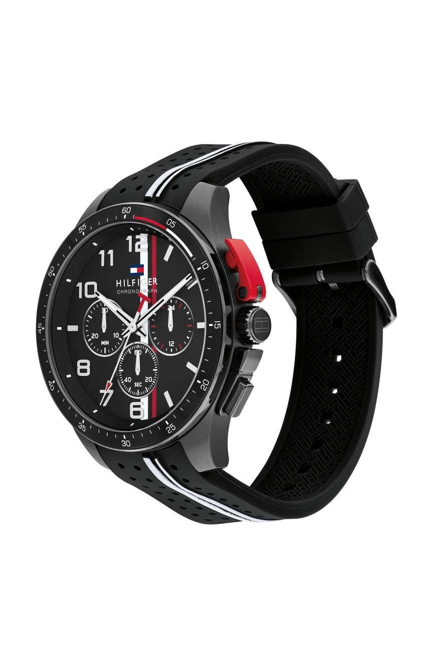 تومي هيلفجر ساعة بنك مقاس 46 مم بسوار سيليكون من تومي هيلفيغر للرجال