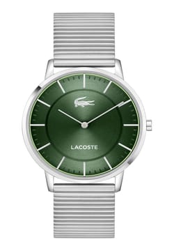 Lacoste ساعة لاكوست كروكوريجين بميناء مستدير مقاس 40.5 مم وسوار ستانلس إستيل للرجال