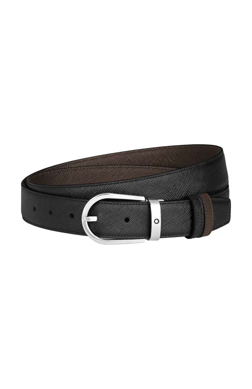 Montblanc Horseshoe 30 mm Reversible Belt in Sartorial Leather