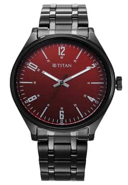 Titan Wrist Wit Quartz Analog Brown Dial Stainless Steel Strap Watch for Men