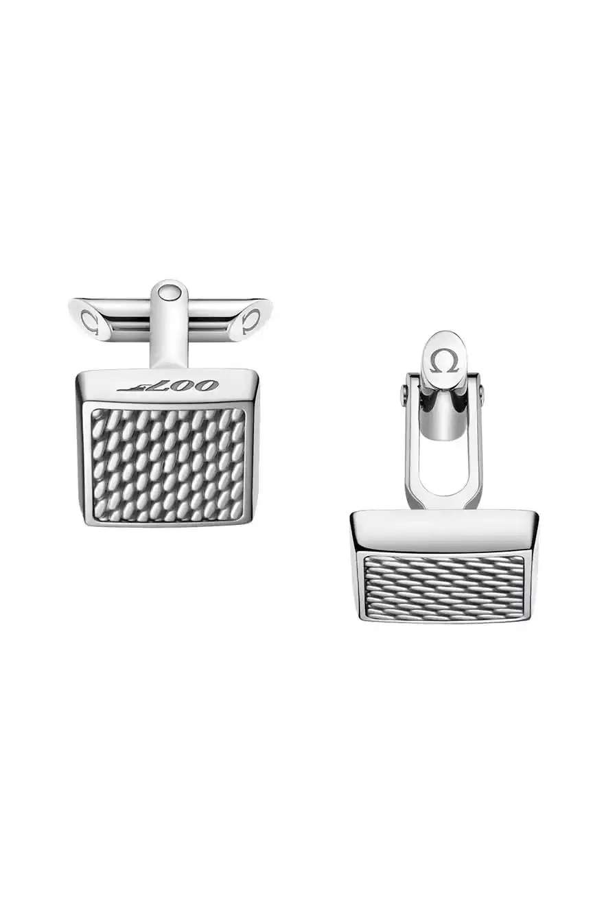 OMEGA CUFFLINKS, STAINLESS STEEL