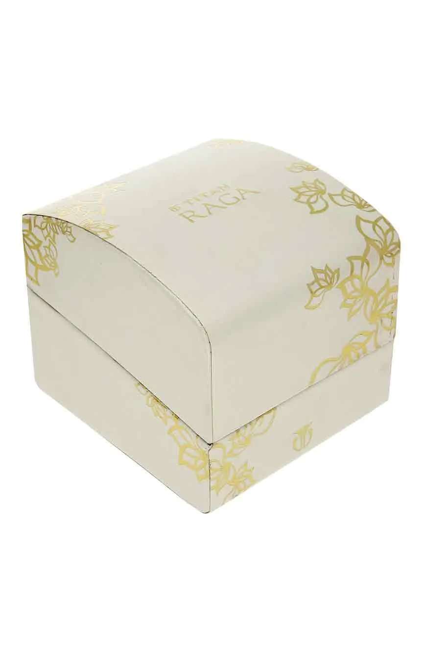 تيتان ساعة تيتان راجا فيفا بسوار معدني ذهبي وردي للنساء