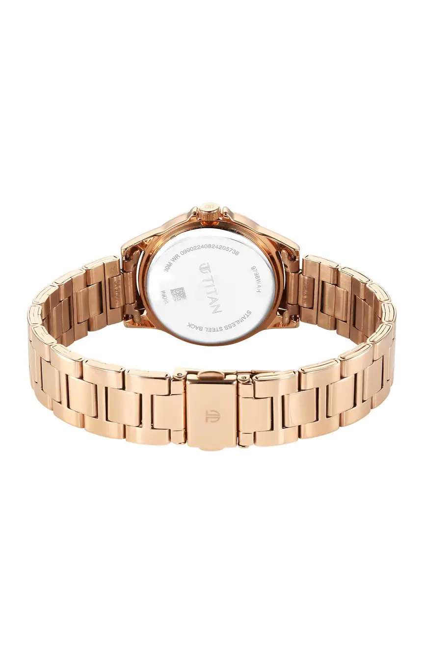 Titan Midnight Radiance Rose Gold Strap Watch for Women