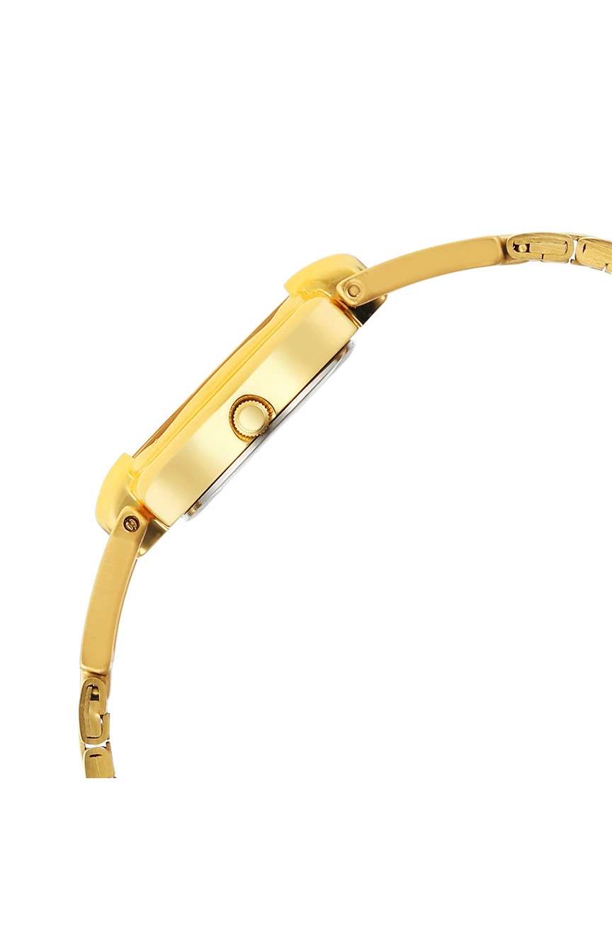 تيتان ساعة تيتان كاريشما بميناء ذهبي وسوار ستانلس إستيل للنساء