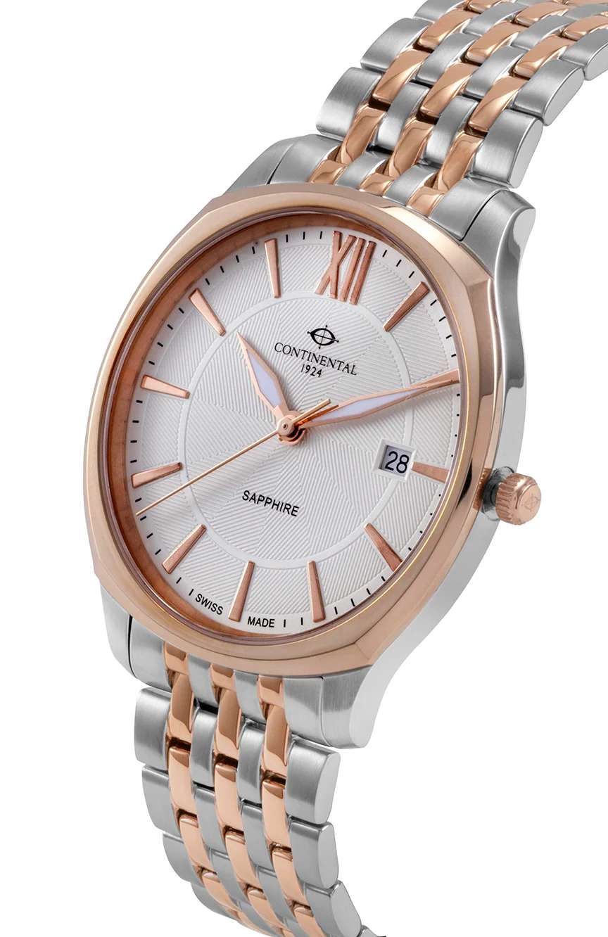 Continental Gents Silver Rose Gold Stainless Steel watch