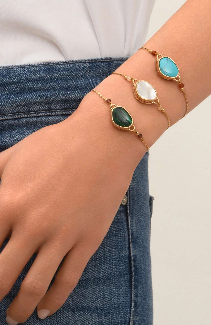 ستالايت سوار نوتو رقيق قابل للتعديل مع كابوشون أبيض من عرق اللؤلؤ - أبيض