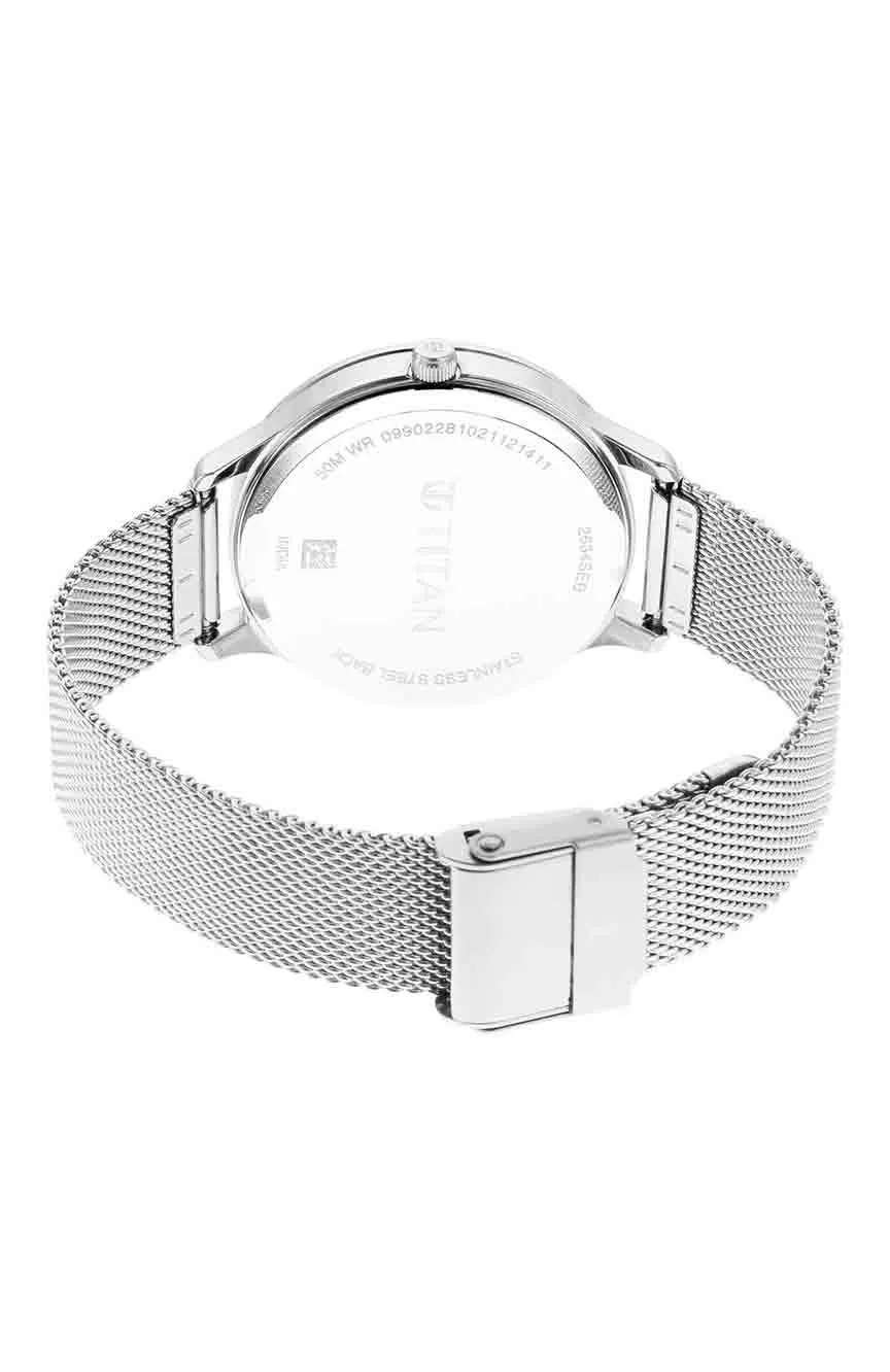 Titan Wander Dark Blue Dial Analog Stainless Steel Strap watch for Women