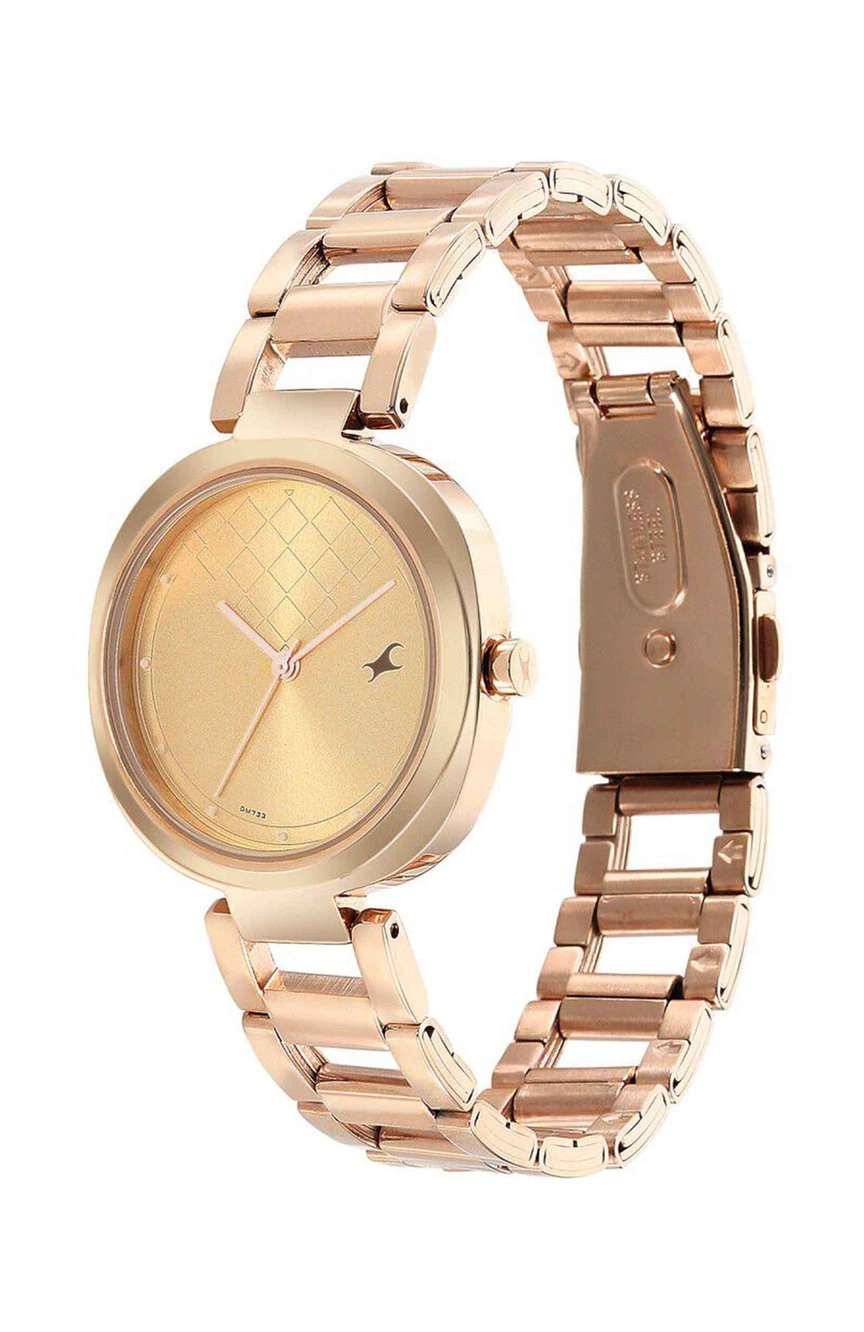 فاستراك ساعة فاستراك ستانرز كوارتز انالوج بميناء ذهبي وسوار ستانلس ستيل للبنات