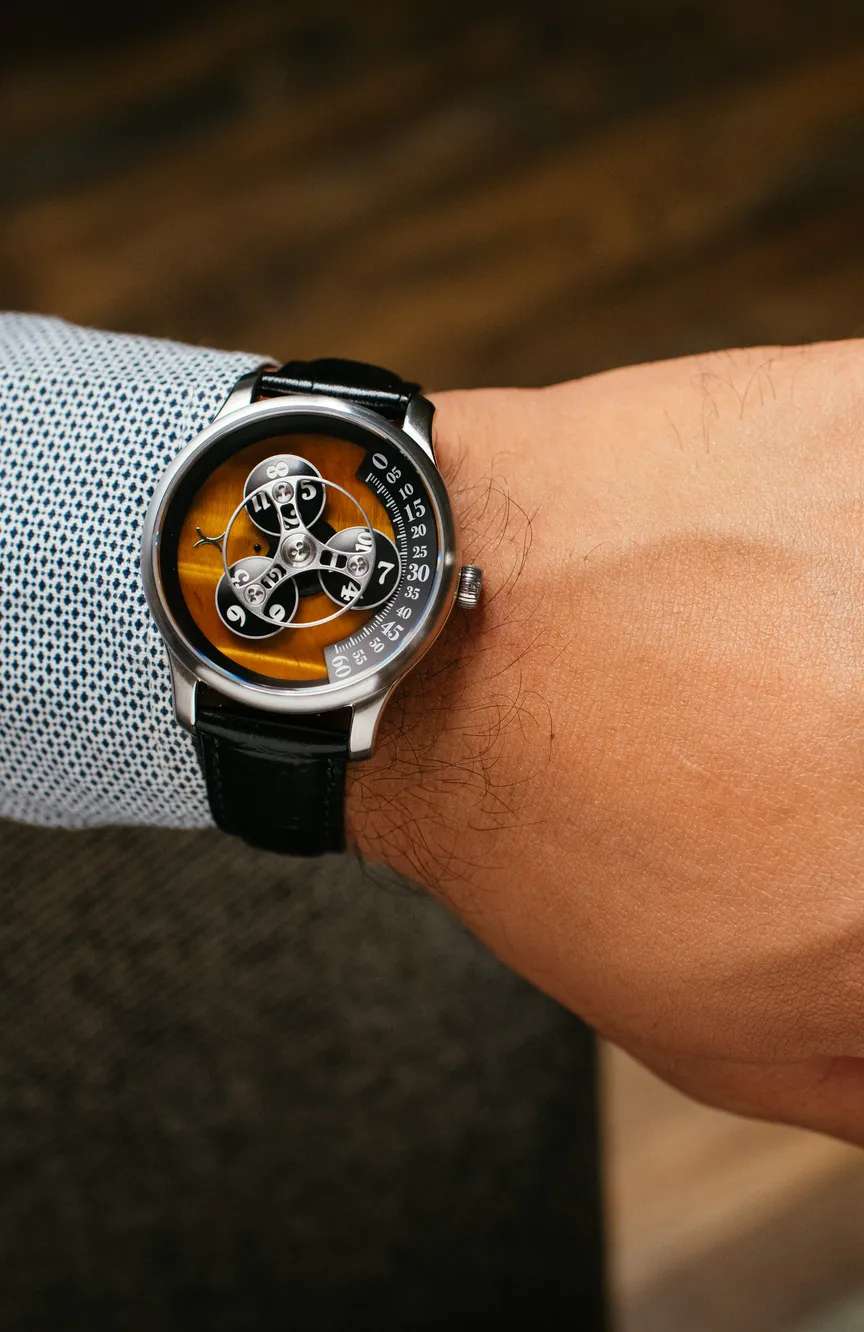 Xeric Triptych Automatic Wandering Hour Stone Edition Tigerseye