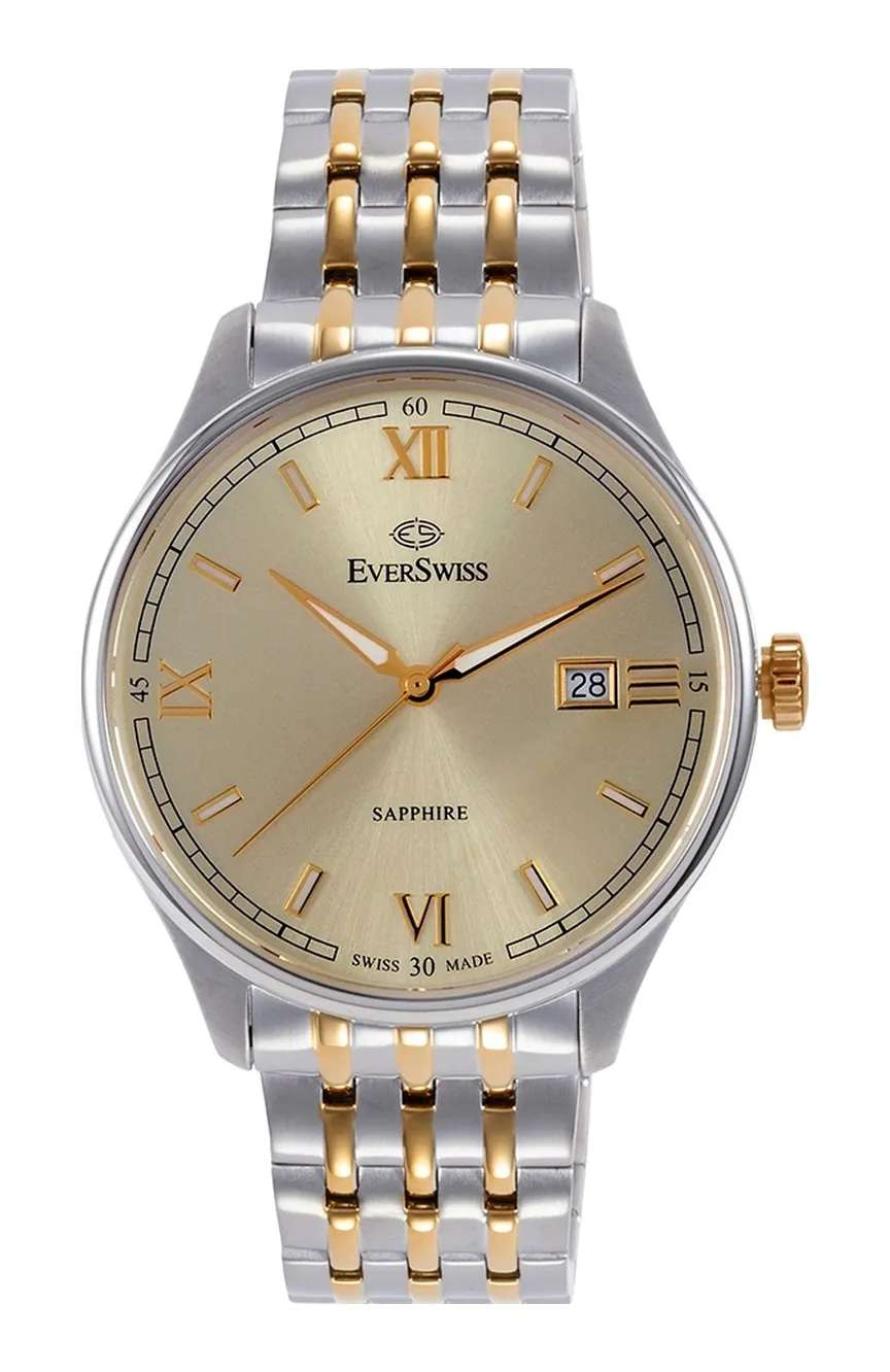 EverSwiss Ladies Silver Yellow Gold Stainless Steel watch