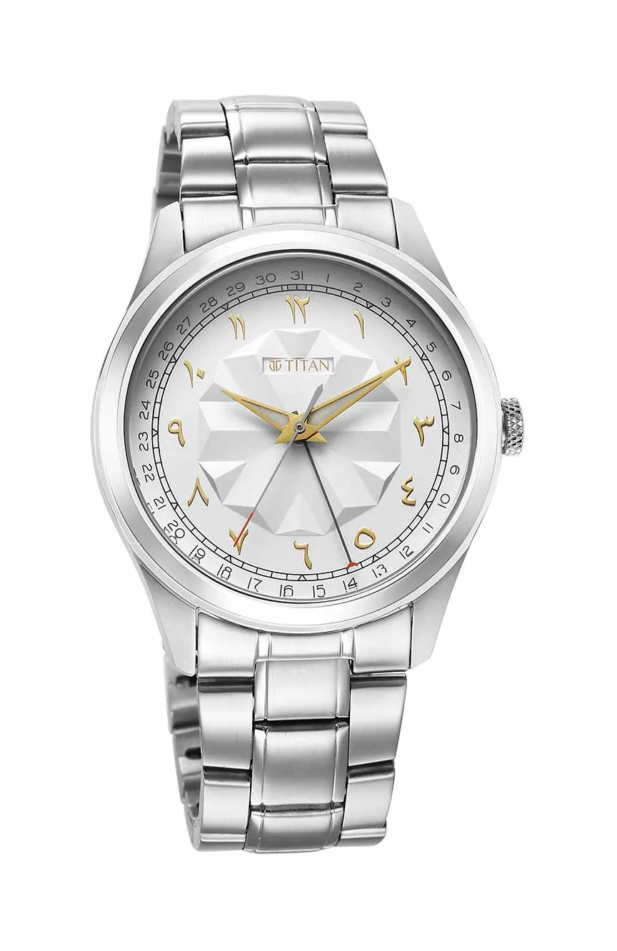 

Titan | Marhaba Silver Dial Metal Strap Watch